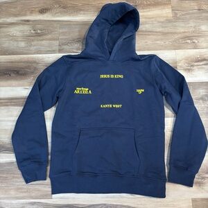 Yeezy Navy Blue Hoodie with Yellow Accents